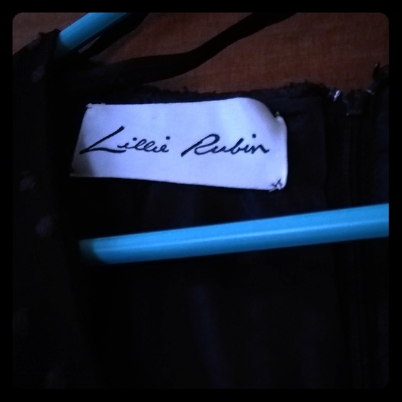 Vintage 1950' Lillie Rubin black lace ball gown - Picture 2 of 6